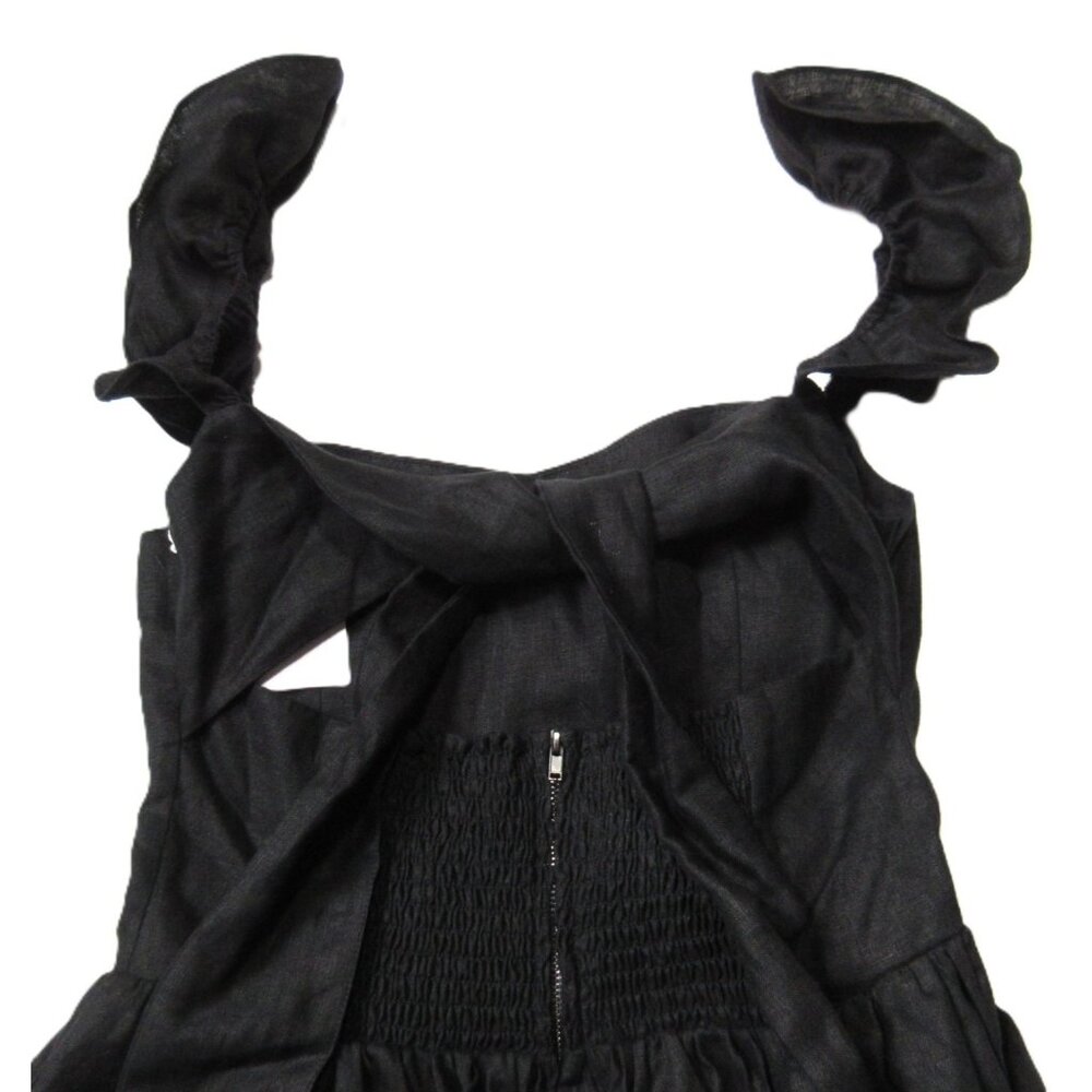 NWT Reformation Vecchio in Black Linen Tie Back Maxi Tank Dress 8 $388 - Picture 10 of 10